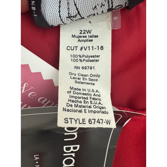 Red Draped Cowl Back Long Gown Maxi Dress Size 22W 3X Bridesmaid Holiday Party - Picture 8 of 8